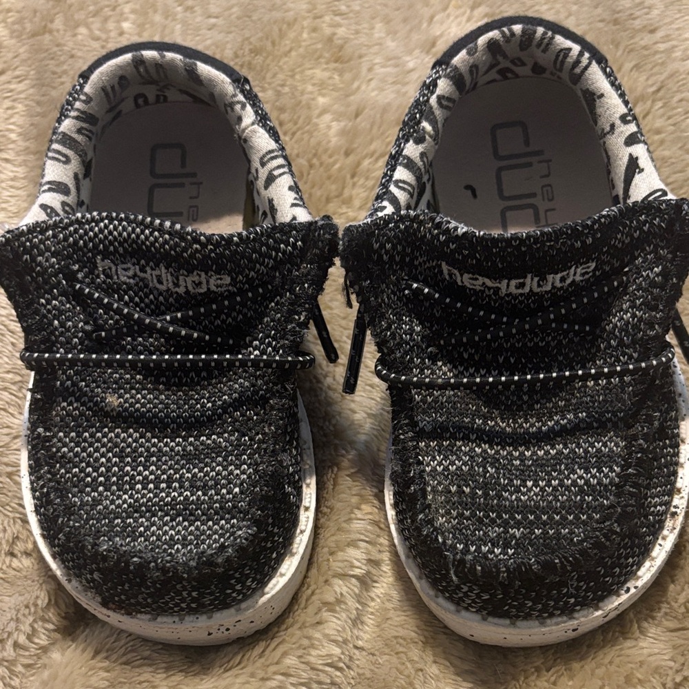 Hey Dude Kids Black and White Sneakers